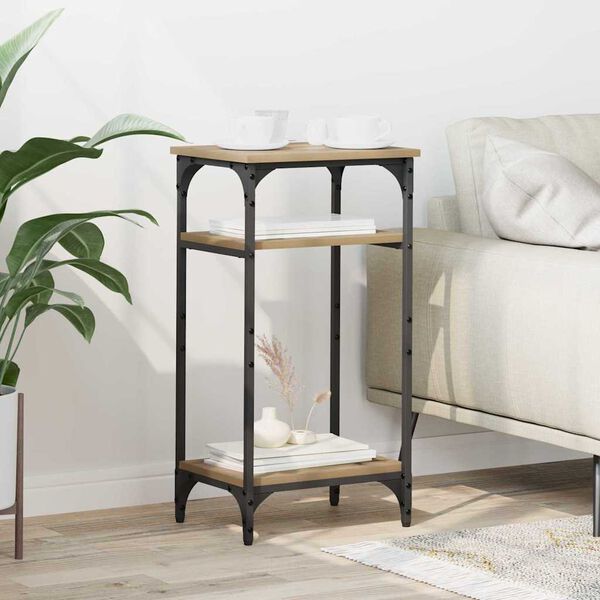 vidaXL Stolik boczny z p&oacute;łką Dąb rzemieślniczy 40 x 30 x 75 cm