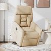 vidaXL Podnoszony fotel rozkładany, kremowy, mikrofibra