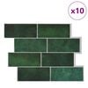 vidaXL Kafelka subway 10 pcs Ciemna zieleń 29.4 x 21.4 cm