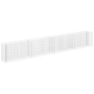 vidaXL Podwyższona donica gabionowa, galwanizowana stal, 360x30x60 cm