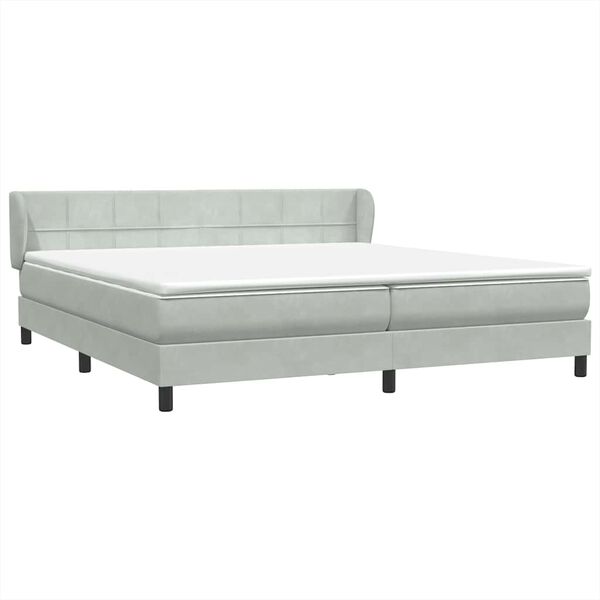 vidaXL Ł&oacute;żko typu Box Spring z materacami Jasnoszary 200x220 cm