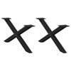 vidaXL Nogi do stolika kawowego w kształcie litery X 2 szt. Czarne 70x(30-31) cm Stal