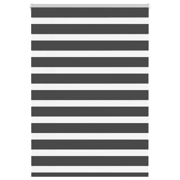 vidaXL Roleta zebra, czarna, szerokość tkaniny 110,9cm, poliester