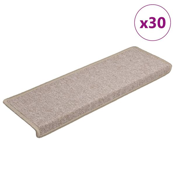 vidaXL Maty na schody 30 szt. 65x21x4 cm Taupe Rectangular Edge