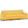 vidaXL 3-osobowa sofa z poduszkami, jasnoż&oacute;łta, 210 cm, aksamit