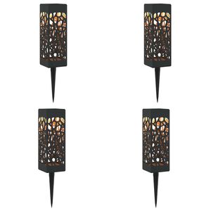 vidaXL Lampy solarnie zasilane z ostrzem do ziemi 4 pcs Ciepła biel PP