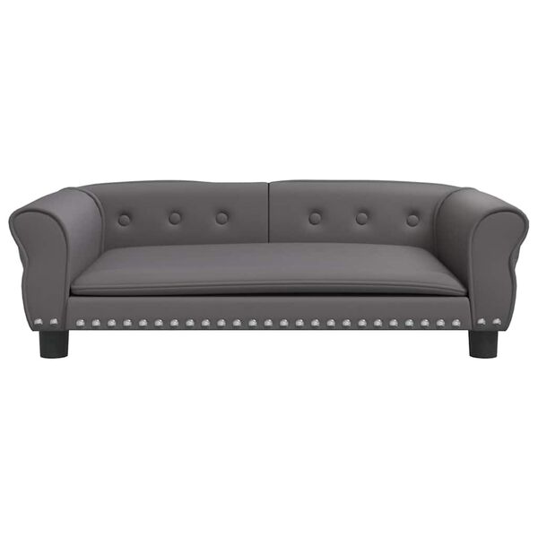 vidaXL Legowisko dla psa, szare, 95x55x30 cm, sztuczna sk&oacute;ra