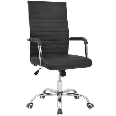 vidaXL Krzesło biurowe, sztuczna skóra, 55 x 63 cm, czarne