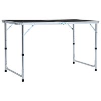 vidaXL Składany stolik turystyczny, szary, aluminiowy, 120 x 60 cm