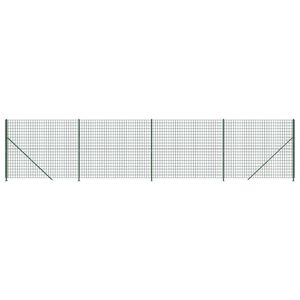 vidaXL Ogrodzenie z siatki, ze stopami słupk&oacute;w, zielone, 2,2x10 m