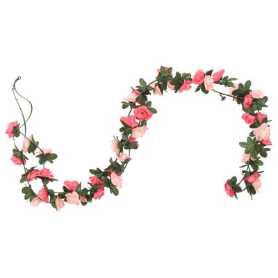 vidaXL Sztuczne girlandy kwiatowe, 6 szt., różane, 240 cm