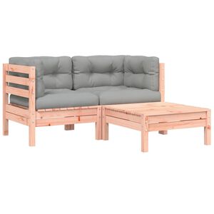 vidaXL Sofa ogrodowa z poduszkami i podn&oacute;żkiem, 2-osobowa