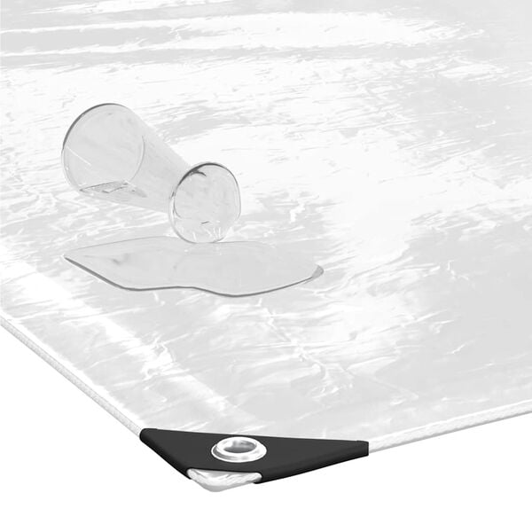 vidaXL Przezroczysta plandeka z oczkami 5x5 m PVC