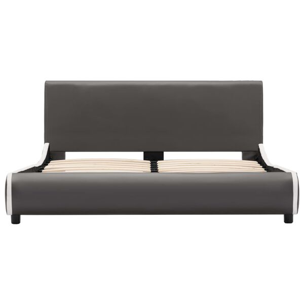 vidaXL Rama łóżka, antracytowy szary, sztuczna skóra, 120 x 200 cm