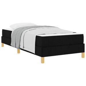 vidaXL Ł&oacute;żko sprężynowe z materacem Czarny 80 x 200 cm tkanina