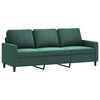 vidaXL 3-osobowa sofa z podnóżkiem, ciemnozielony, 180 cm, aksamit