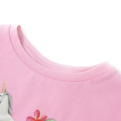 Koszulka dziecięca z krótkimi rękawami, jaskrawy róż, 92