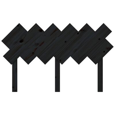 vidaXL Wezgłowie łóżka, czarne, 132x3x81 cm, lite drewno sosnowe