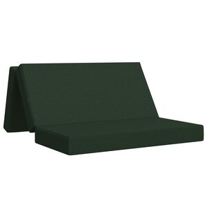 vidaXL Składana Sofa Ł&oacute;żko 120 x 67 x 45 cm Ciemnozielony