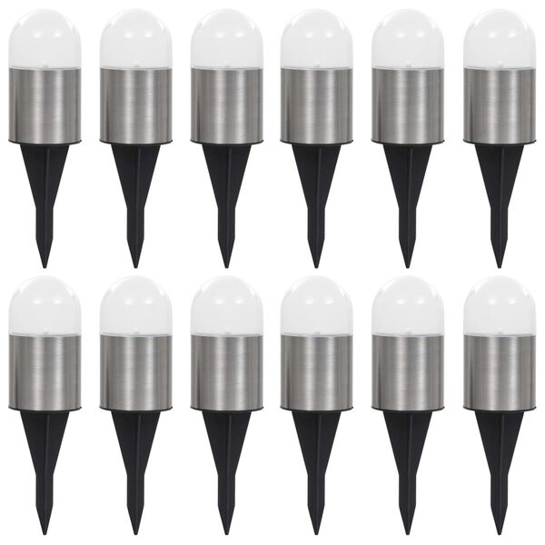 vidaXL Solarne lampy gruntowe, 12 szt., białe LED