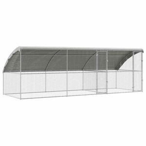 vidaXL Klatka dla kur z 2 drzwiami 3 szt. srebrny 600x200x200cm