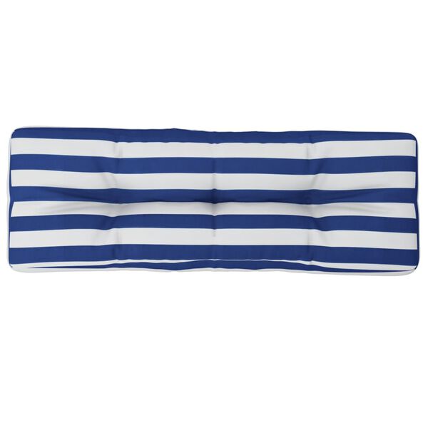 vidaXL Poduszka na palety, niebiesko-białe paski 120x40x12 cm, tkanina