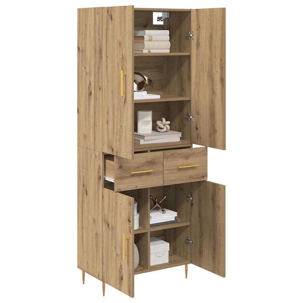 vidaXL Highboard z szufladą Dąb rzemieślniczy 69,5 x 34 x 180 cm