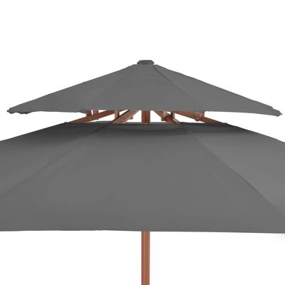 vidaXL Parasol ogrodowy z podwójnym daszkiem, 270 cm, antracytowy