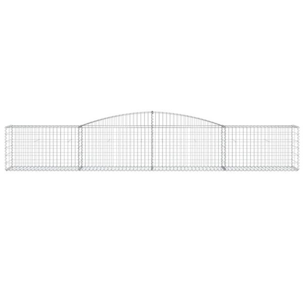 vidaXL Kosze gabionowe, 9 szt, 400x50x60/80 cm, galwanizowane żelazo