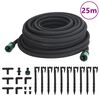 vidaXL Ogrodowy wąż kroplujący, czarny, 0,6", 25 m, guma