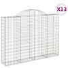 vidaXL Kosze gabionowe, 13 szt, 200x30x140/160cm, galwanizowane żelazo