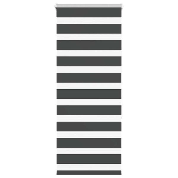 vidaXL Roleta zebra, czarna, szerokość tkaniny 55,9 cm, poliester