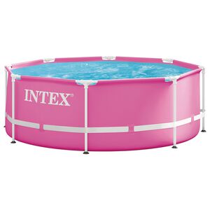 INTEX Metalowy basen stelażowy ponad ziemią 244 x 76 cm Okrągły dla