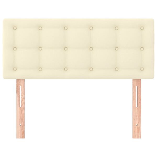 vidaXL Zagł&oacute;wek do ł&oacute;żka, kremowy, 100x5x78/88 cm, sztuczna sk&oacute;ra