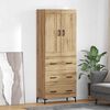 vidaXL Highboard 2 pcs Dąb rzemieślniczy Materiał drewnopochodny