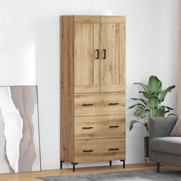 vidaXL Highboard 2 pcs Dąb rzemieślniczy Materiał drewnopochodny