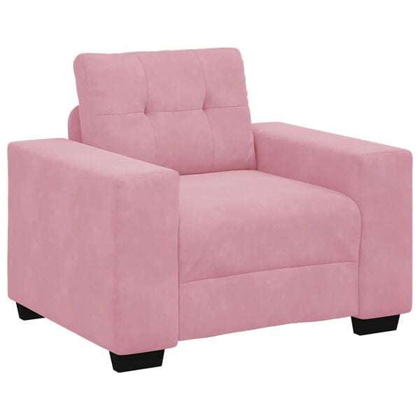 vidaXL Sofa Fotel R&oacute;żowy 100x78x80 cm Aksamit