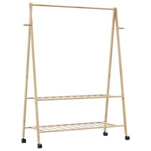 vidaXL Wieszak na ubrania z p&oacute;łkami i k&oacute;łkami, 132x45,5x155,5 cm