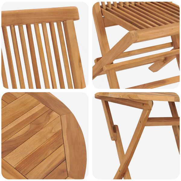 vidaXL Zestaw do jadalni w ogrodzie 3 pcs Brązowy Lite drewno tekowe