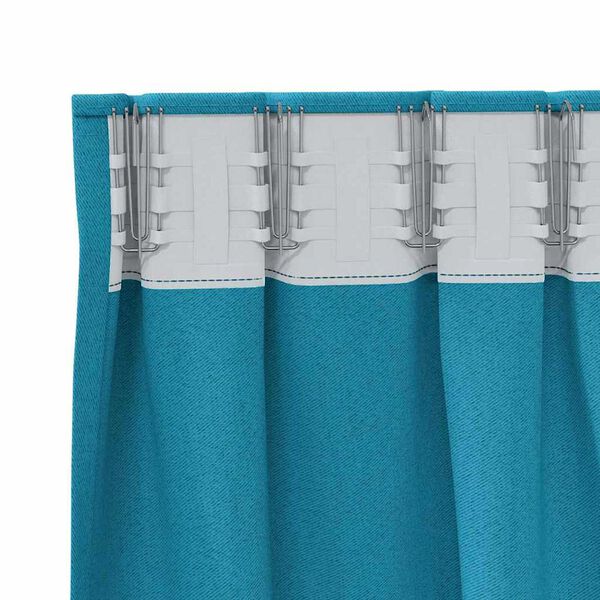 vidaXL Firany blackout z kółkami 2 pcs Turkusowy 260 x 140 cm