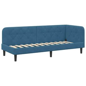 vidaXL Rama ł&oacute;żka narożnego Niebieski 80 x 200 cm Aksamit