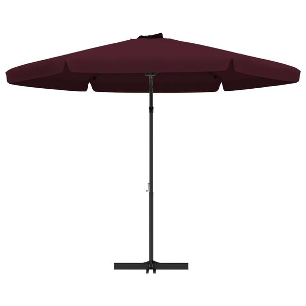 vidaXL Parasol ogrodowy na stalowym słupku, 300 cm, bordowy