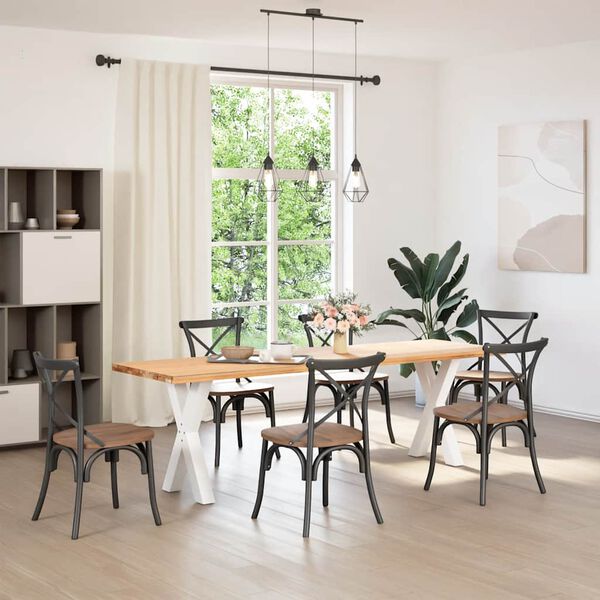 vidaXL Nogi do stołu jadalnego w kształcie litery X 2 szt. Białe 60x(72-73) cm Stal