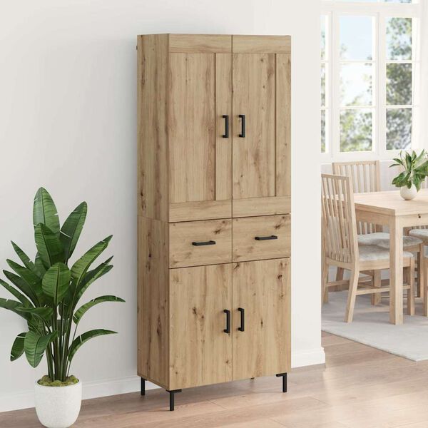 vidaXL Highboard 2 pcs Dąb rzemieślniczy Materiał drewnopochodny