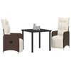 vidaXL Zestaw do jadalni w ogrodzie 3 pcs Brązowy Polirattan