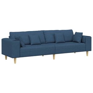 vidaXL Sofa z poduszką Niebieski 250 x 77 x 76 cm tkanina