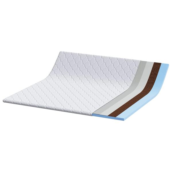 vidaXL Czapka kokosowa Biały 180 x 200 cm Tkanina żakardowa