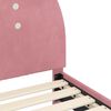 vidaXL Łóżko Dziecięce z Ramą i Zagłówkiem Różowy 80 x 160 cm Aksamit