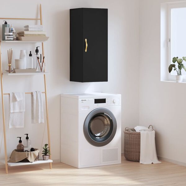 vidaXL Szafka wisząca, czarna, 34,5x34x90 cm