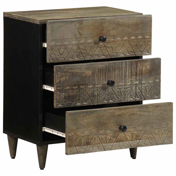 vidaXL Szafka nocna Jasnoszara 50x33x60 cm Drewno lite Mango